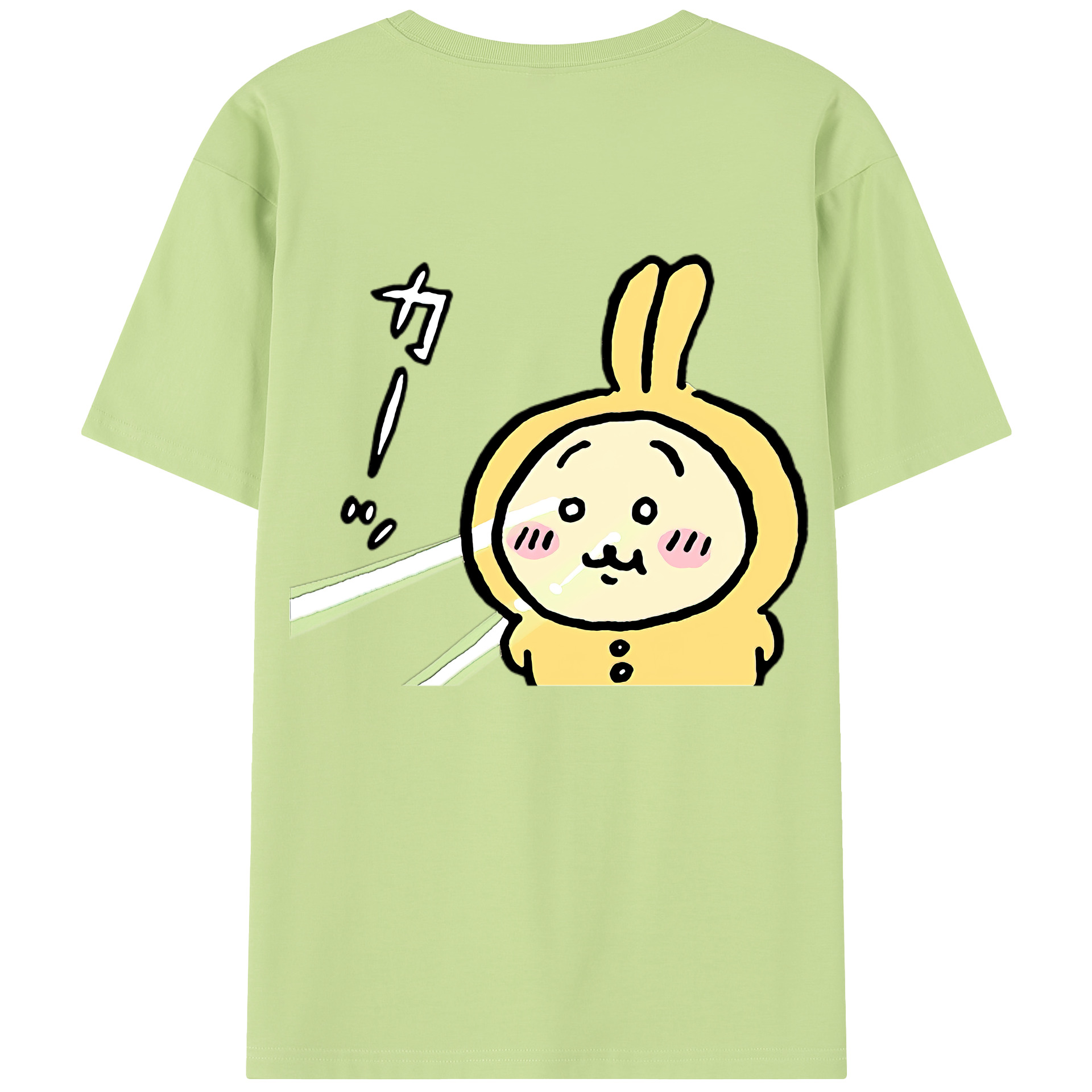 （画像用） ちいかわ うさぎ Chii-kawa usagi 綿100％半袖Tシャツ（背面プリント）